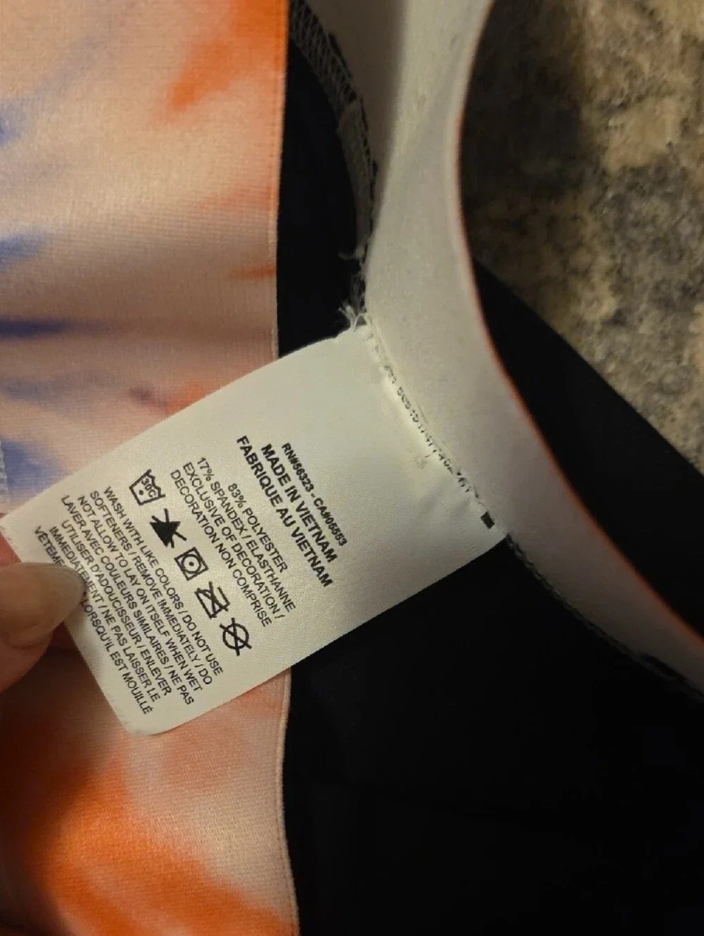 Nike Black Leggings with Multicolor Tie-Dye Waistband